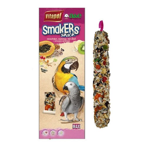 A&E Cage Company, Parrot Maxi Smakers Treat Sticks (Twin Pack) Fruit, 1 Each