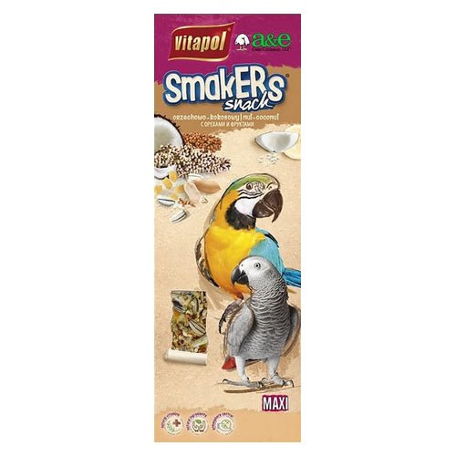 A&E Cage Company, Smakers Parrot MAXI Nut/Coconut Treat Sticks, 2 count