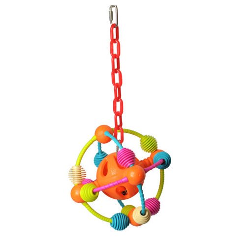 A&E Cage Company, Space Ball On A Chain Happy Beaks Bird Toy, 1 Each