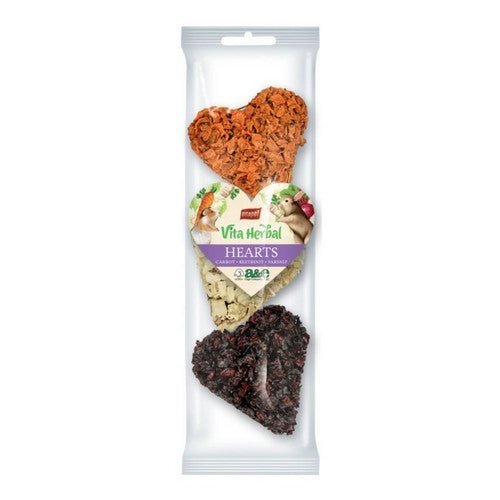 A&E Cage Company, Vitapol Vita Herbal Hearts Small Animal Treats Carrot Beetroot And