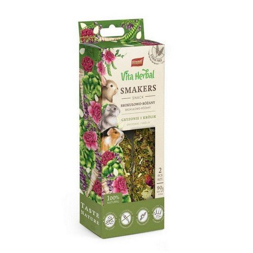 A&E Cage Company, Vitapol Vita Herbal Smakers Broccoli Rose Small Animal Treat, 2 Count