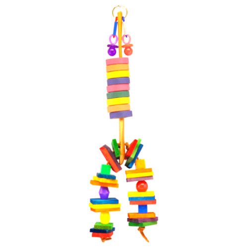 A&E Cage Company, Wooden Spoon With Bagels Blocks And Beads, 1 Each