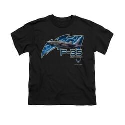 Air Force Shirt Kids F35 Lightning II Black T-Shirt