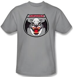 Airwolf T-shirt Patch Adult Silver Tee Shirt