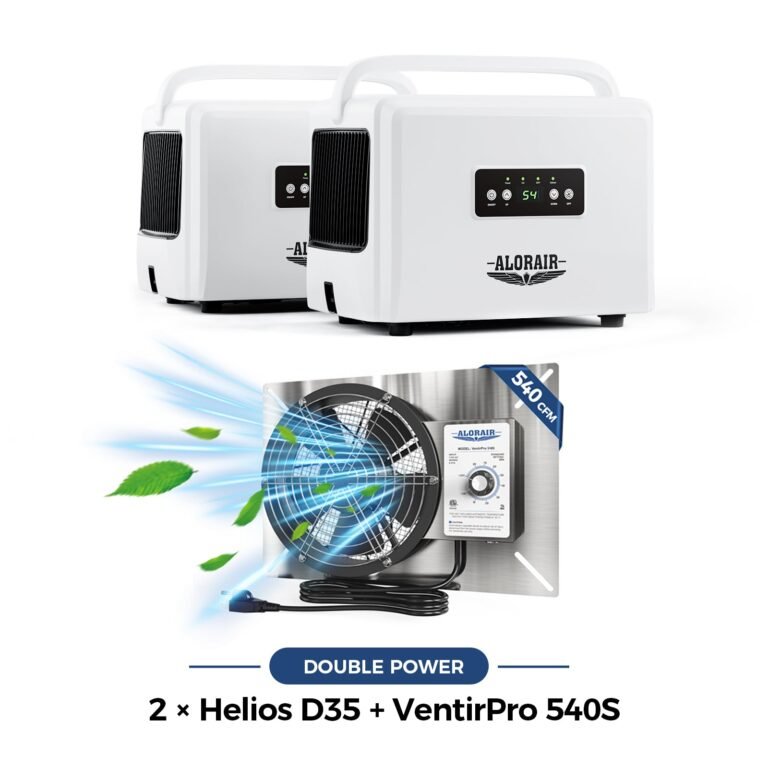Helios D35 Energy Star Crawl Space Dehumidifier and Ventirpro 540S Ventilation Fan Combo