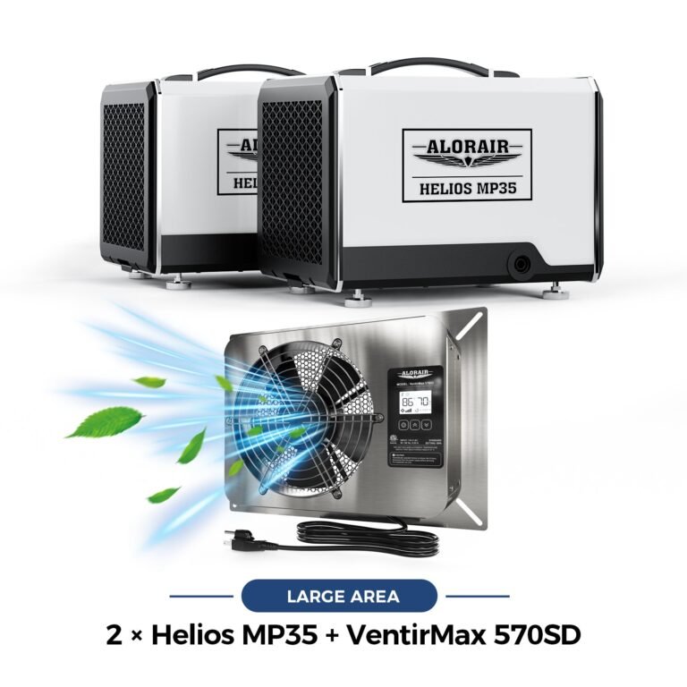 Helios MP35 Crawl Space Dehumidifier and VentirMax 570SD Ventilator Fan Combo