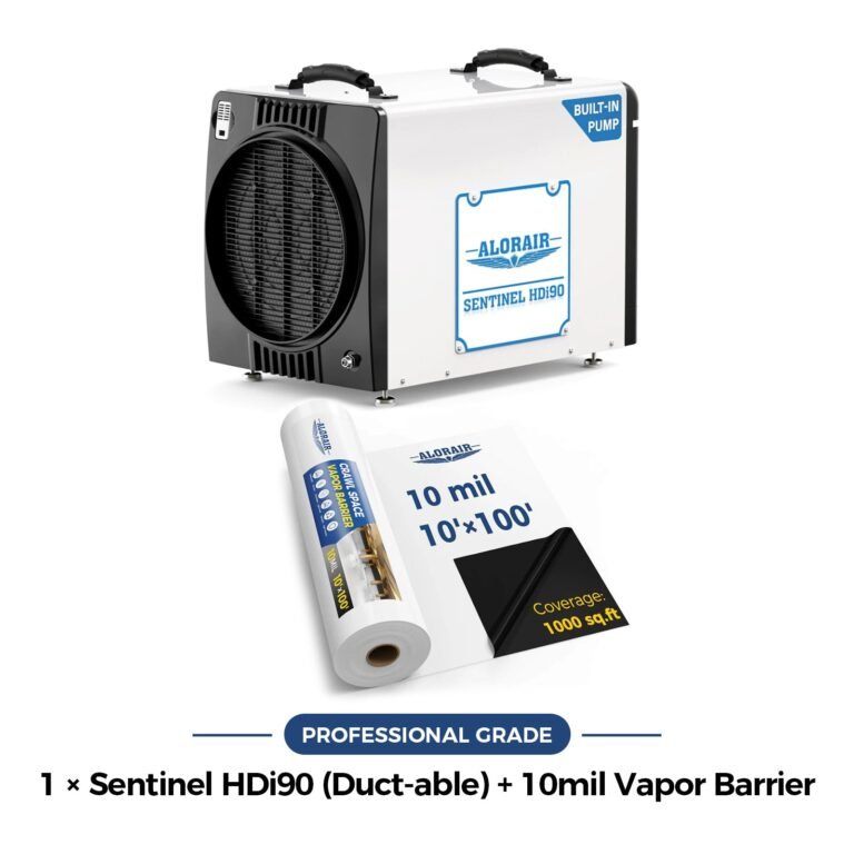 Sentinel HDi90 (Duct-able) Crawl Space Dehumidifier and 10mil Vapor Barrier Comb
