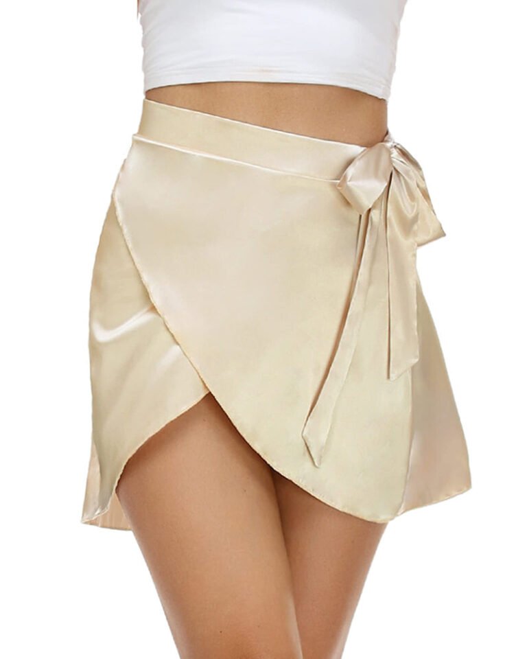 Tie Waist Self Belted Wrap Overlap A-Line Short Skirt – Zeagoo (Us Only)