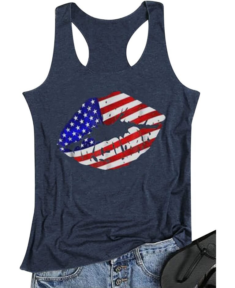 American Flag Tank Top Women 4th Of July Patriotic Vest Party Like It’s 1776 Independence