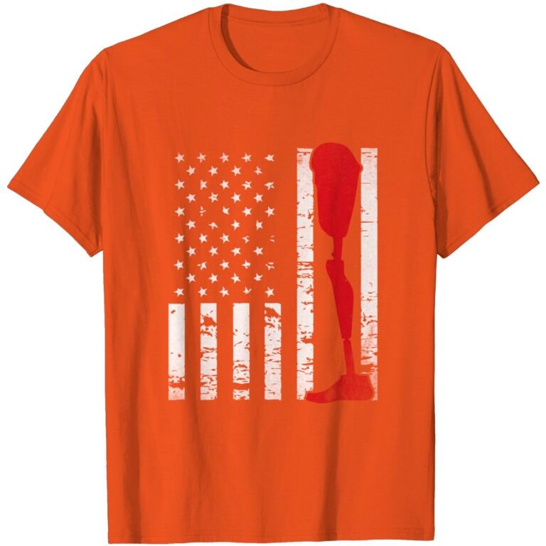 Amputee Patriotic Prosthetic Leg Flag T-shirt