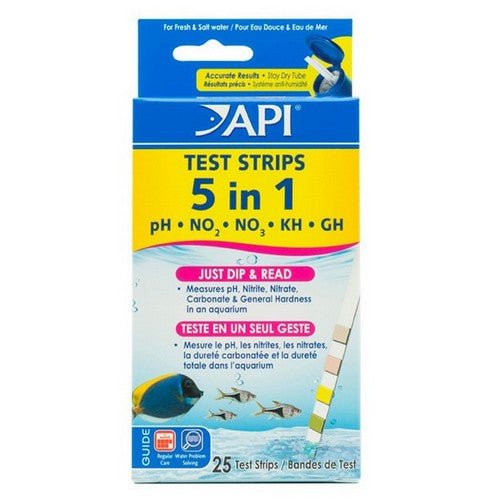 API, 5 in 1 Aquarium Test Strips, 25 strips