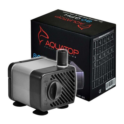 Aquatop, Aquatop NP-80 Aquarium Submersible Water Pump, Black, Grey, 1 Each