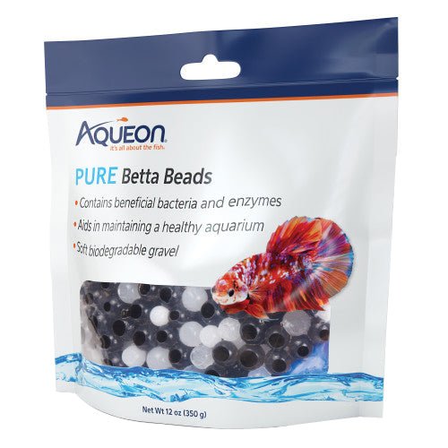 Aqueon, Aqueon Betta Beads, Black & White, 1 Each/One Pouch