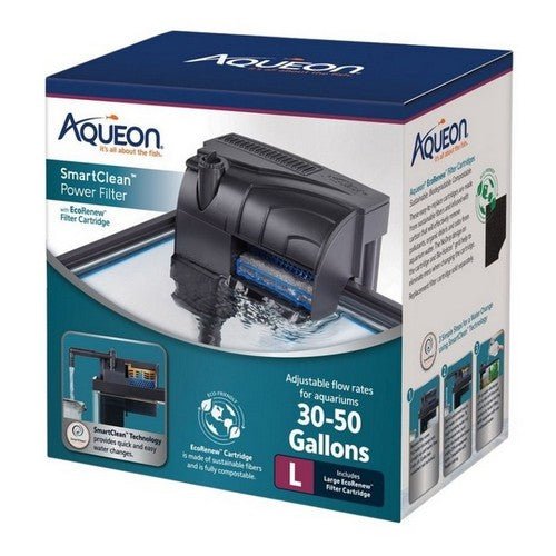 Aqueon, SmartClean Power Filter With EcoRenew Filter Cartridge, 1 Count / 30-50 Gallons