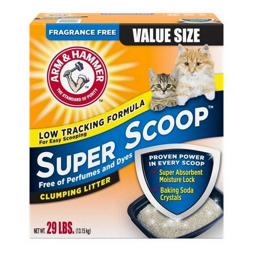 Arm & Hammer, Arm & Hammer Super Scoop Unscented Odor Control Clumping Cat Litter, 29 Lbs