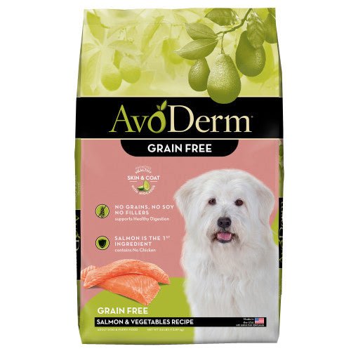 Avoderm, AvoDerm Natural Grain Free Salmon and Vegetables Recipe All Life Stages Dry Dog — Food 1 Each 24 Lb