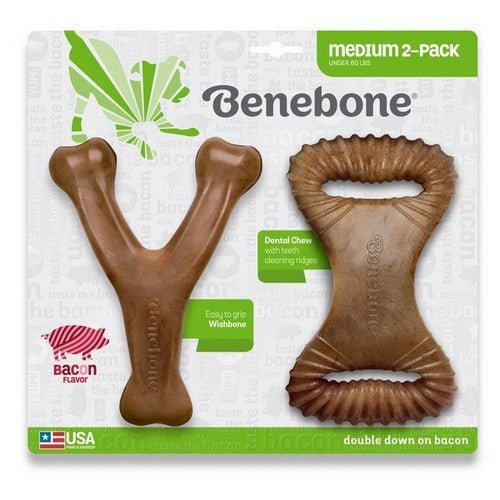 Benebone Llc, Dental Chew And Wishbone Dog Chew Toy, 1 Each, Bacon / Medium