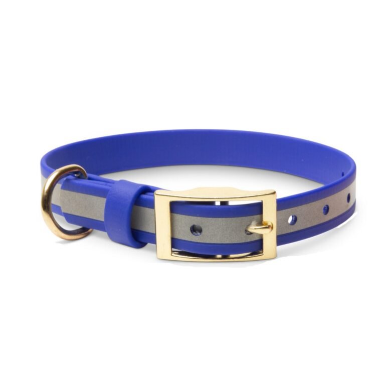 Blue Reflective Waterproof Dog Collar – Stylish and Smell Free (Pink, Reflective)