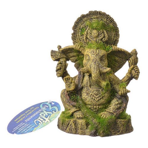 Exotic Environments Ganesha Statue with Moss Aquarium Ornament 4.75″L x 4″W x 6.25″H by