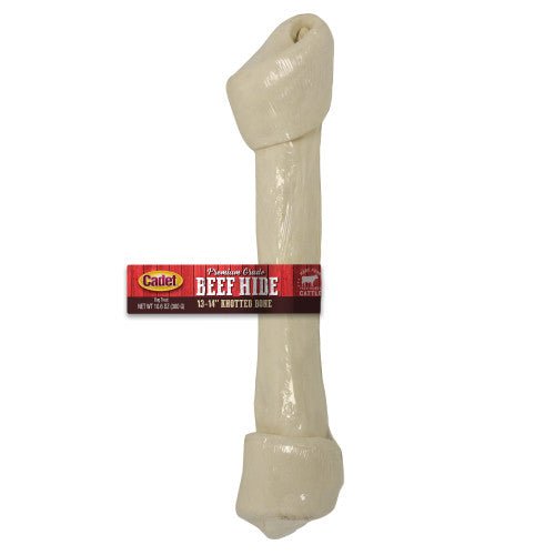 Cadet, Cadet Beef Hide Knotted Dog Chews, Individually Wrapped, 1 Each/13-14 in