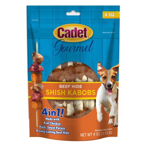 Cadet, Cadet Gourmet Beef Hide Shish Kabob Dog Treats, Beef Hide, 1 Each/5 in (4 Oz.)