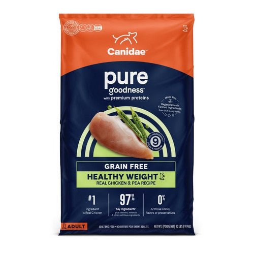 Canidae, CANIDAE PURE Grain-Free Healthy Weight LID Dry Dog Food, Chicken & Pea, 1 — Each 12 Lb