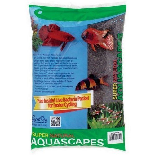 Caribsea, Super Natural Aquascapes Gravel Midnight River, 5 Lbs, Midnight River / (Case