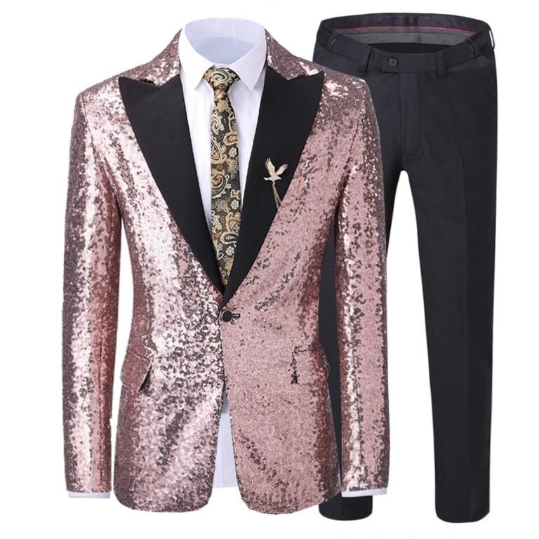 Casual Men’s Floral Suit 2 Piece Business Tuxedos (Blazer+Pants)