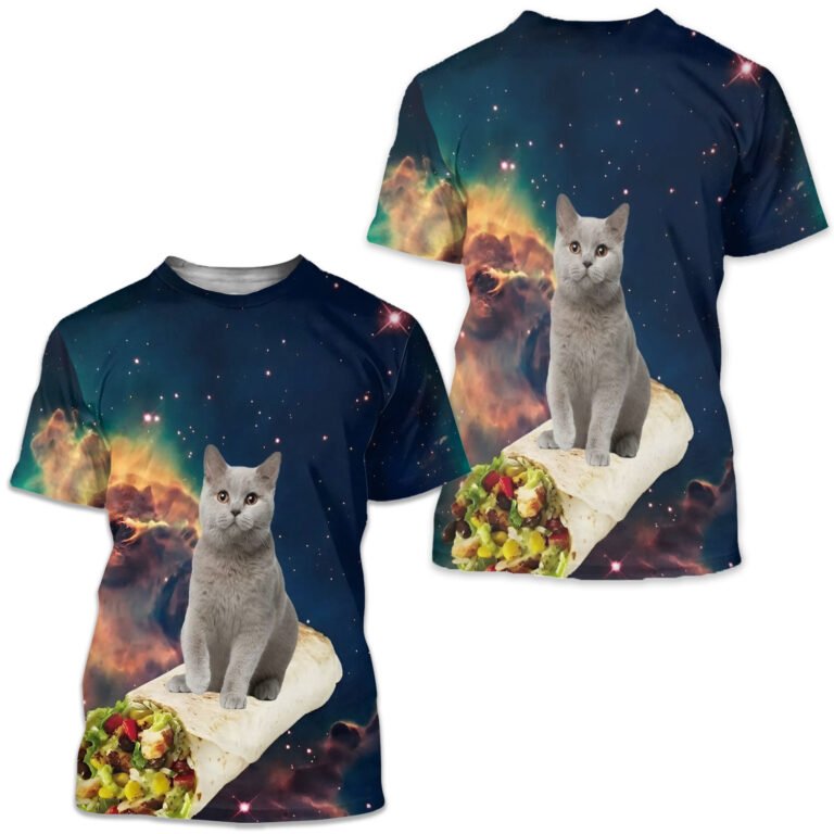 Cat Graphic Prints Basic Fashion 3d T-shirt
