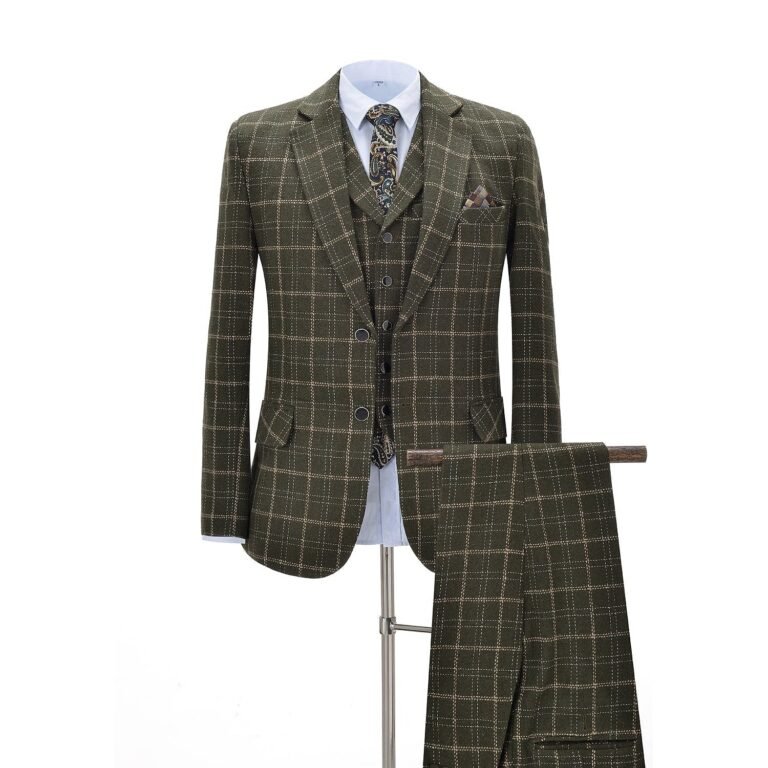 Ceehuteey Men’s 3 Pieces Tuexdo Notch Lapel (Blazer+Vest+Pants)