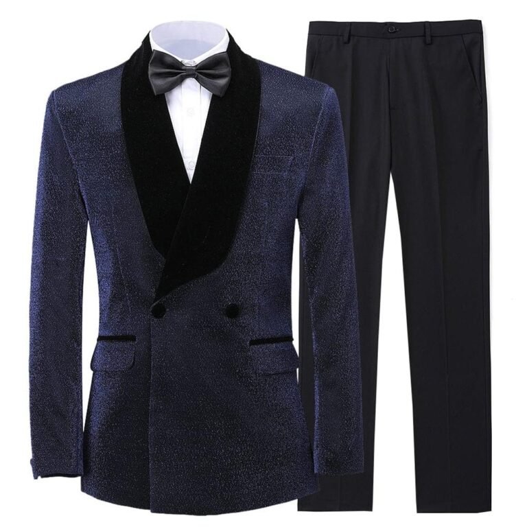 Ceehuteey Men’s Suit 2 Piece Sequins Floral Suit