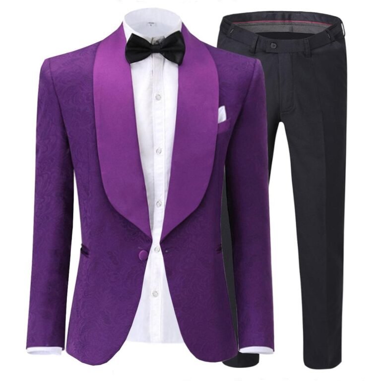 Ceehuteey Mens Suit 2 Pieces Shawl Lapel Suits (Blazer+Pants)