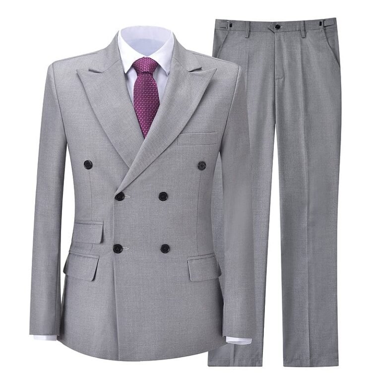 Ceehuteey Men’s Suit Double Breasted 2 Piece Suits (Blazer+Pants)