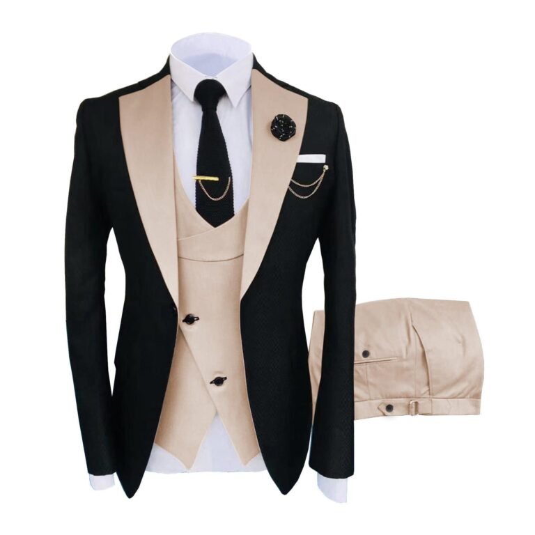 Ceehuteey Men’s Suits 3 Pieces Notch Lapel Suits for (Blazer+Vest+Pant)