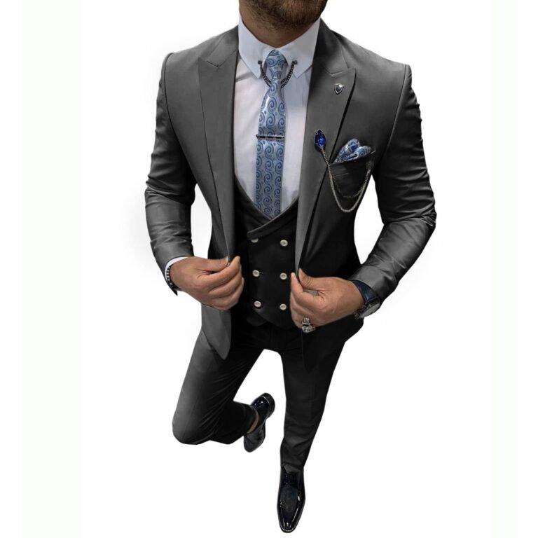 Ceehuteey Mens Suits , Peak Lapel 3 Piece Suits for