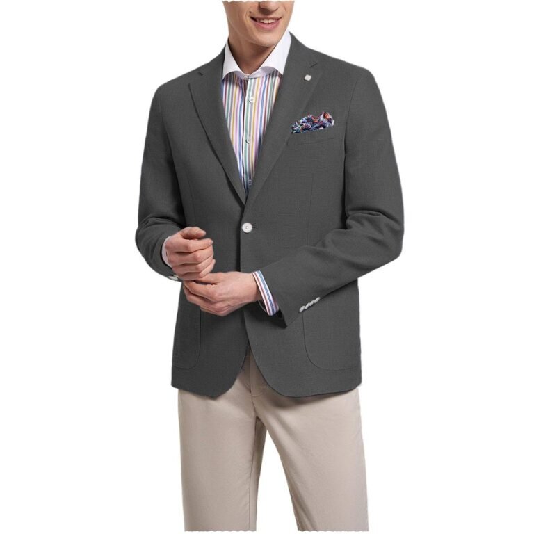 Ceehuteey Formal Fashion Men’s Notch Lapel Suit Blazer – 42R / Black