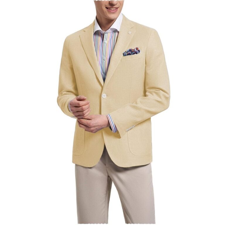 Ceehuteey Formal Fashion Men’s Notch Lapel Suit Blazer – 42R / Champagne