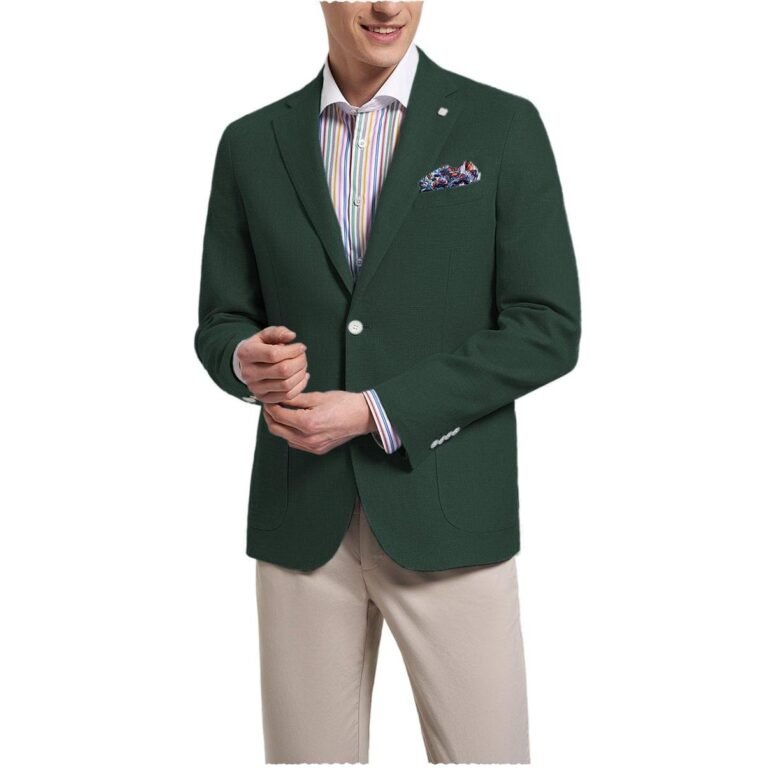 Ceehuteey Formal Fashion Men’s Notch Lapel Suit Blazer – 42R / Hunt Green