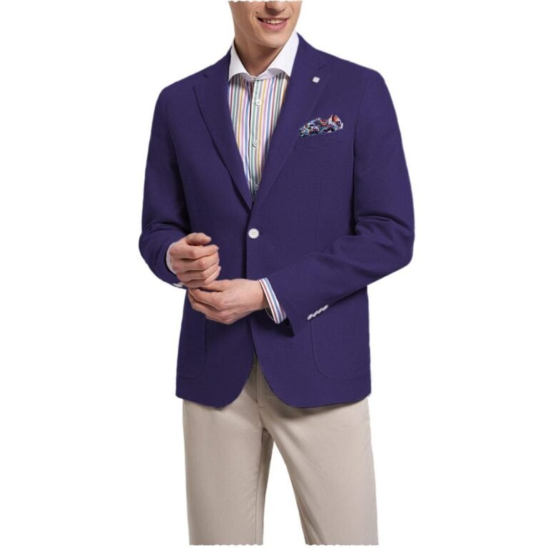Ceehuteey Formal Fashion Men’s Notch Lapel Suit Blazer – 42R / Navy