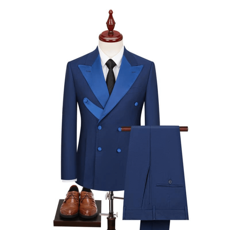 Ceehuteey Formal Men’s 2 Pieces Flat Double Breasted Peak lapel Men’s Suit Tuxedos