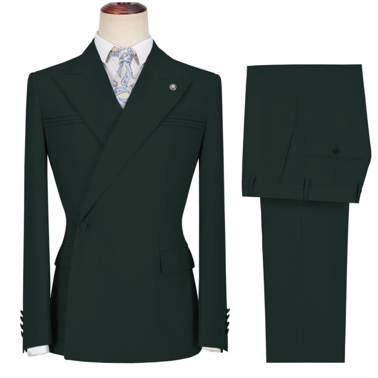 Ceehuteey Men’s 2 Pieces Peak Lapel Slim Fit One Button Gent Suit (Blazer+Pants) – 42R /