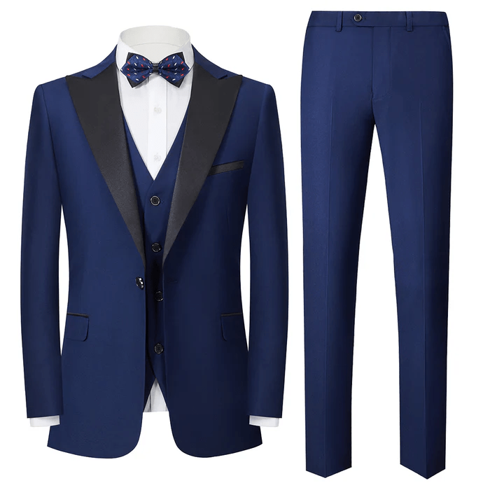 Ceehuteey Men’s 3-Piece One Button Peak lapel Slim Fit Suit For Wedding Or Party