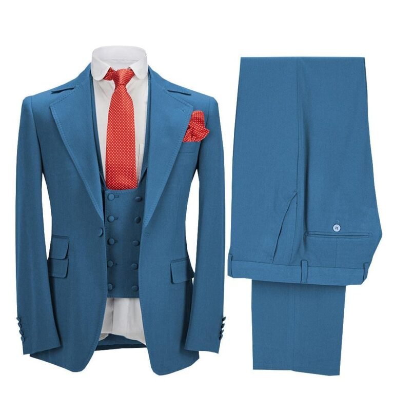 Ceehuteey Men’s 3 Pieces Formal Notch Lapel Tuxedos Prom Groomsmen (Blazer+Vest+Pants)