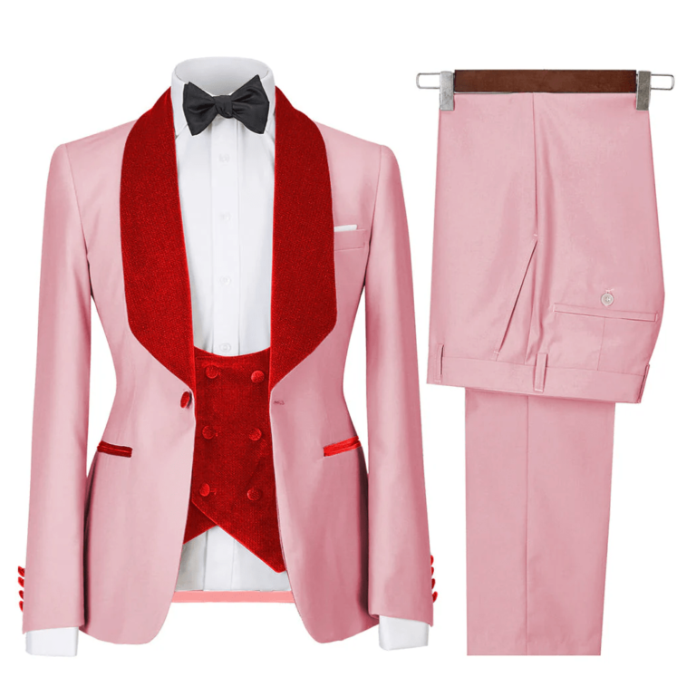 Ceehuteey Men’s 3 Pieces Leisure Flat Large Lapel Velvet Shawl Lapel Tuxedos for Party