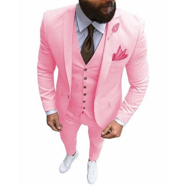 Ceehuteey Men’s Suits 3 Pieces Single Breasted Lapel Slim Fit Formal Tuxedos For Wedding