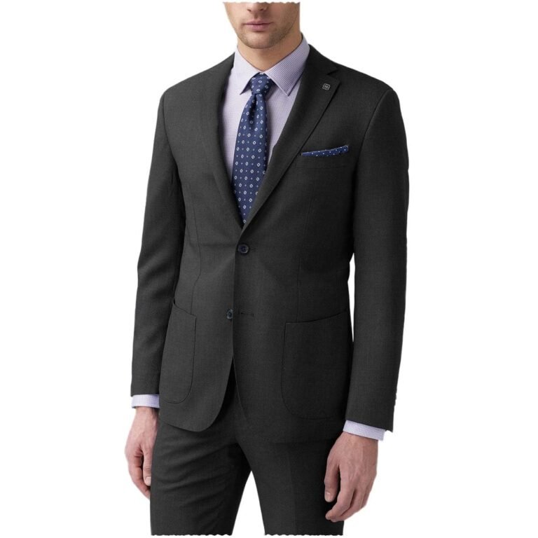 Ceehuteey Slim Fit Formal 2 pieces Mens Suit Blazer (Blazer+Pants) – 42R / Black