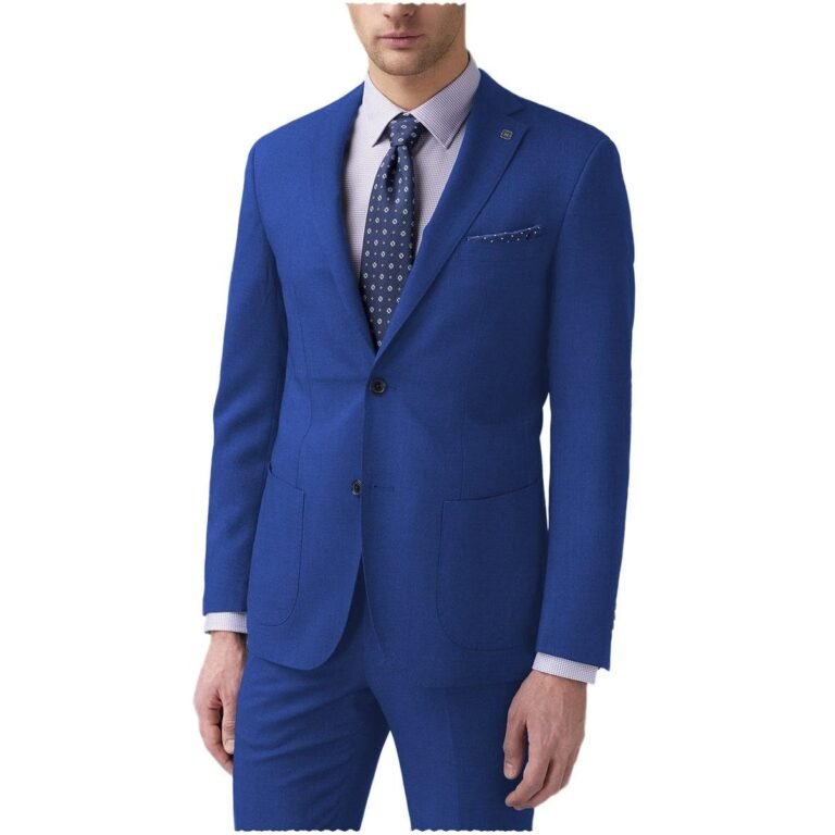 Ceehuteey Slim Fit Formal 2 pieces Mens Suit Blazer (Blazer+Pants) – 42R / Blue