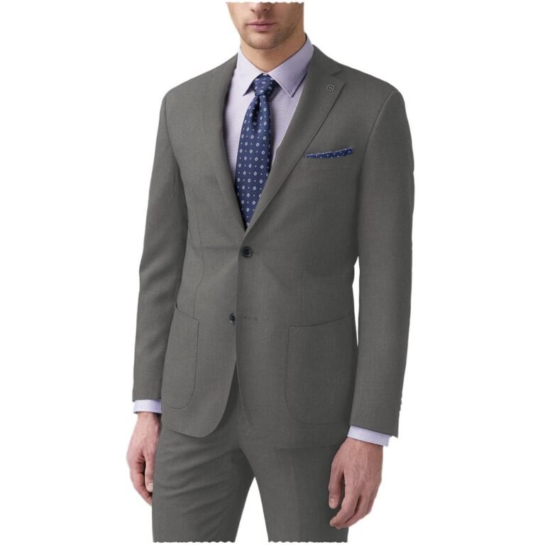 Ceehuteey Slim Fit Formal 2 pieces Mens Suit Blazer (Blazer+Pants) – 42R / Grey