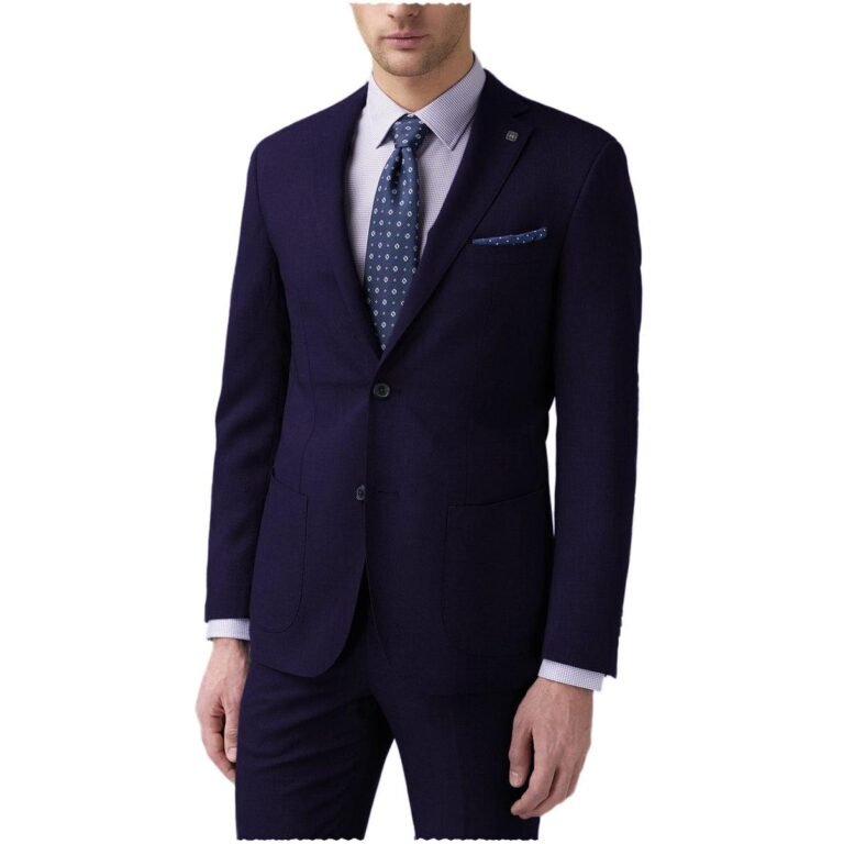 Ceehuteey Slim Fit Formal 2 pieces Mens Suit Blazer (Blazer+Pants) – 42R / Navy