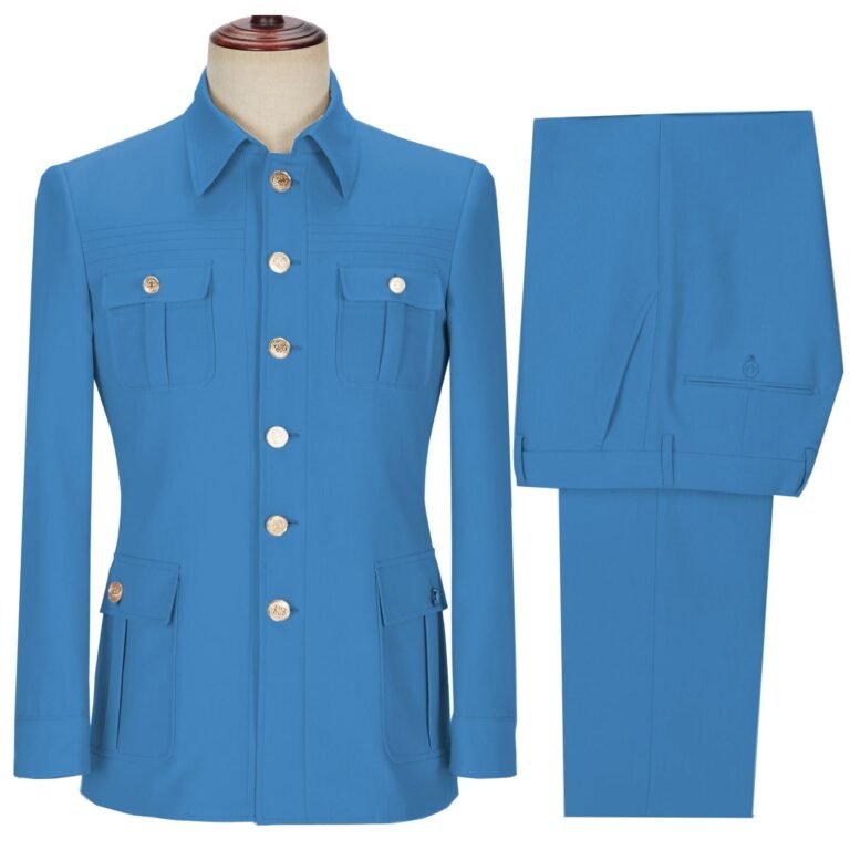 Ceehuteey Stylish Men’s 2 pieces Mens Suit Spread Collar Flat Tuxedos (Blazer+Pants)
